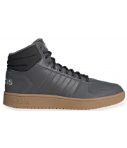 Зимние кроссовки Adidas Hoops 2.0 высокие темно-серые